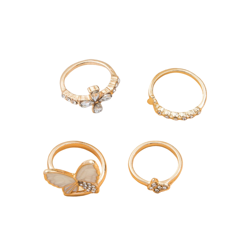 Creative Geometric Gold Plated Statement Knuckle Rings Set